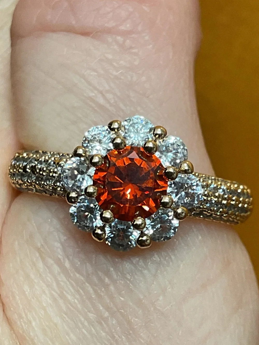 Halo Ring with Red Center
